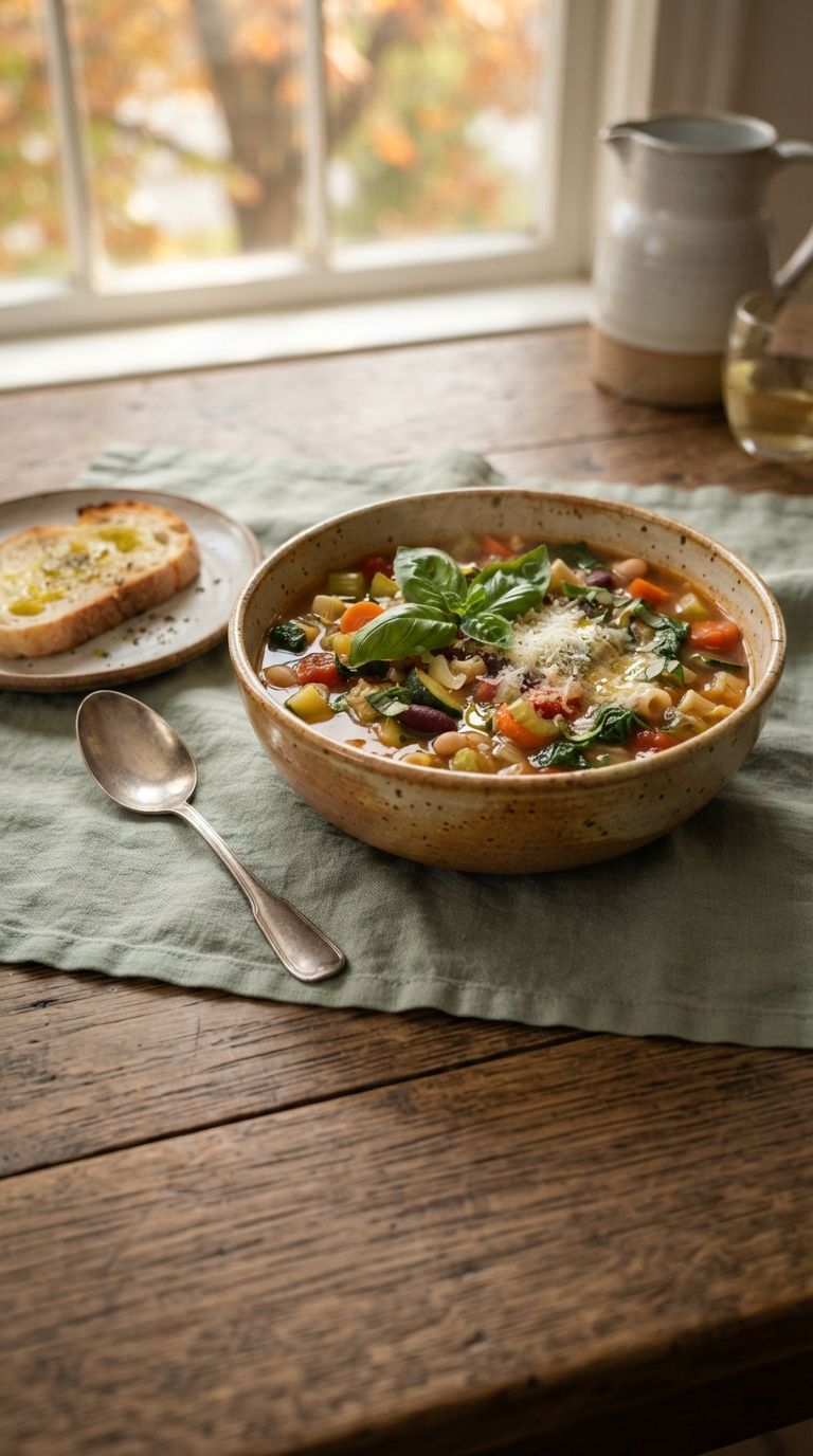 Zuppa di verdure con crostini